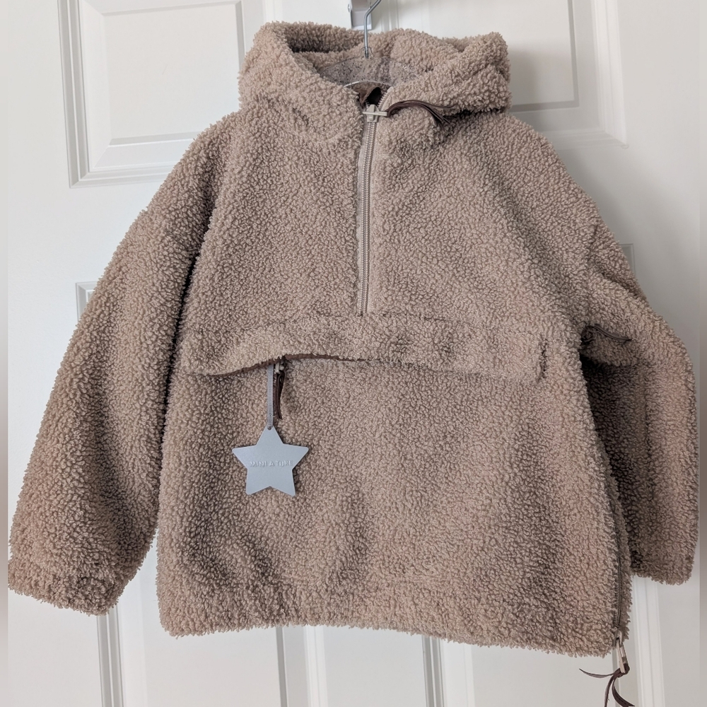 MINI A TURE Kids Arman Sherpa Anorak Jacket doeskind sand beige 3yrs waterproof
